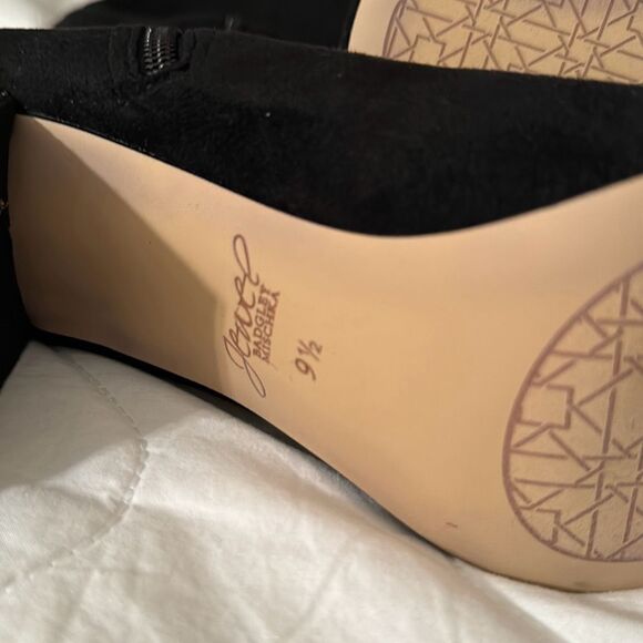 Jewel Badley Mischka Womens Black NWT Evalina Block Heel Boots 9.5 - Picture 12 of 16